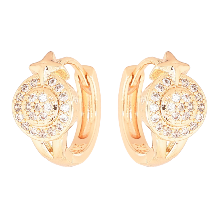 Серьги Xuping M&L Цвет 18K колечки Узор с кристаллами фото №6