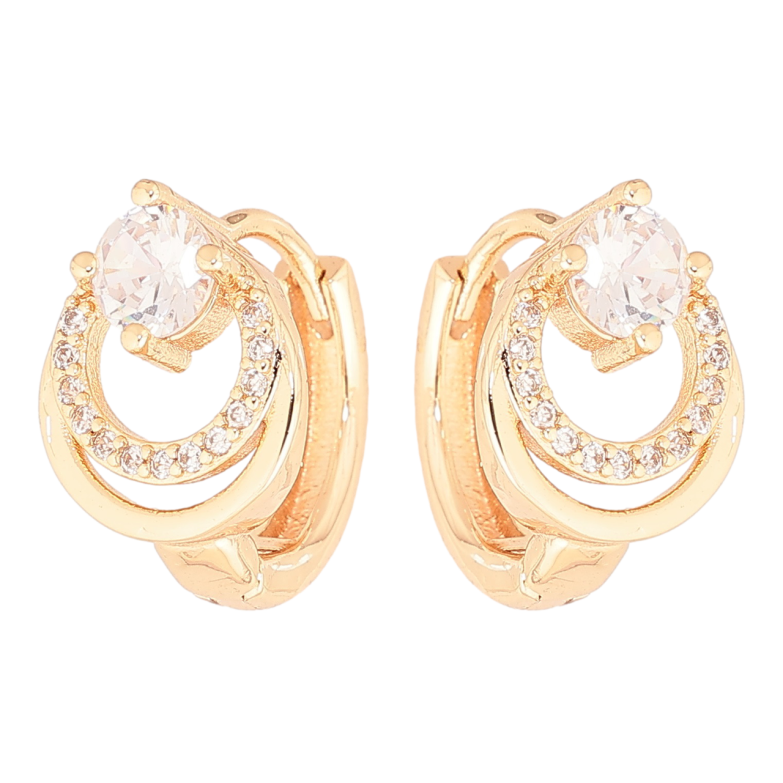 Сережки Xuping M&L Колір 18K колечка «Візерунок колечка з кристалами» фото №1