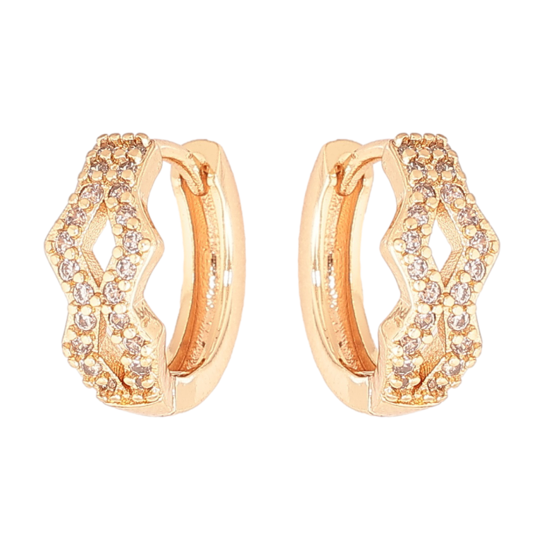Сережки Xuping M&L Колір 18K колечка «Візерунок з кристалами» фото №4