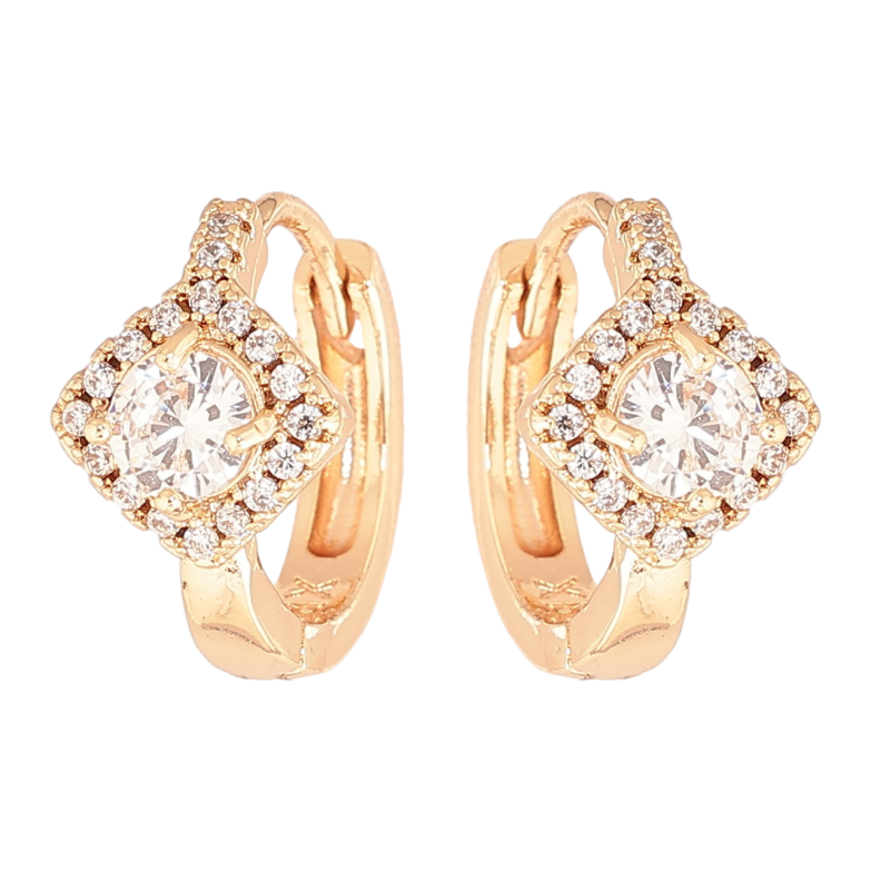 Сережки Xuping M&L Колір 18K колечка «Кришталевий блиск» фото №4 Сережки Xuping M&L Колір 18K колечка «Кришталевий блиск» фото №4