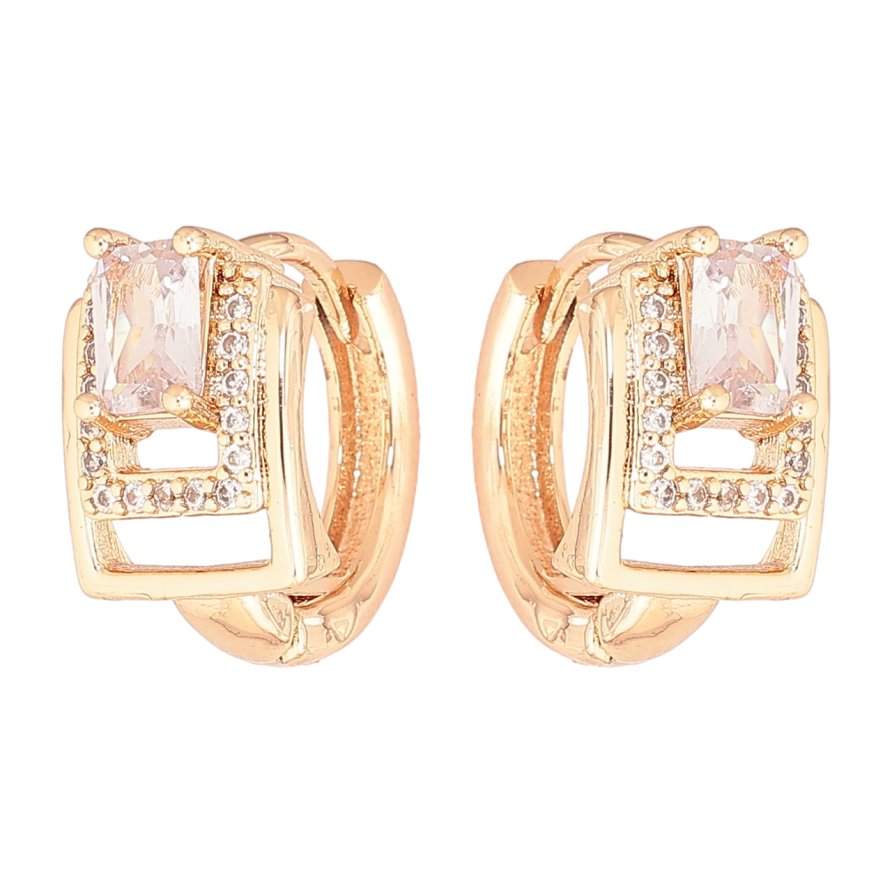 Серьги Xuping M&L Цвет 18K колечки Узор с кристаллами фото №1 Серьги Xuping M&L Цвет 18K колечки Узор с кристаллами фото №1