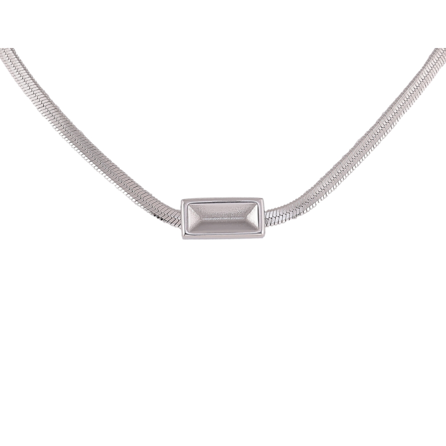 Подвеска на цепочке Xuping ТТМ Stainless Steel цвет Родий Минимализм длина 46-51см х 3мм фото №1