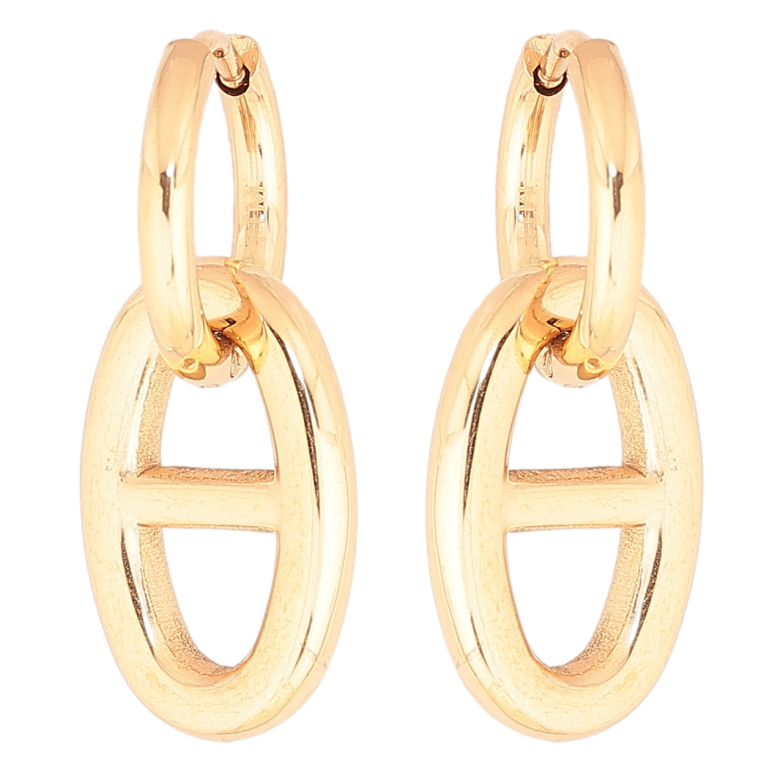 Сережки Xuping TTM Stainless Steel колір 18K підвіски на колечках «Овальні підвіски» 2 в 1 фото №8 Сережки Xuping TTM Stainless Steel колір 18K підвіски на колечках «Овальні підвіски» 2 в 1 фото №8
