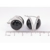 Серьги Xuping TTM Stainless Steel цвет Родий замок-булавка Круги с черными вставками фото №2 Серьги Xuping TTM Stainless Steel цвет Родий замок-булавка Круги с черными вставками фото №2