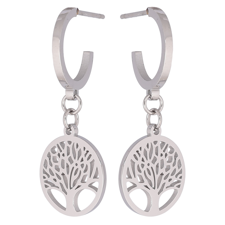 Сережки Xuping TTM Stainless Steel колір Родій пусети «Древо життя» фото №17 Сережки Xuping TTM Stainless Steel колір Родій пусети «Древо життя» фото №17