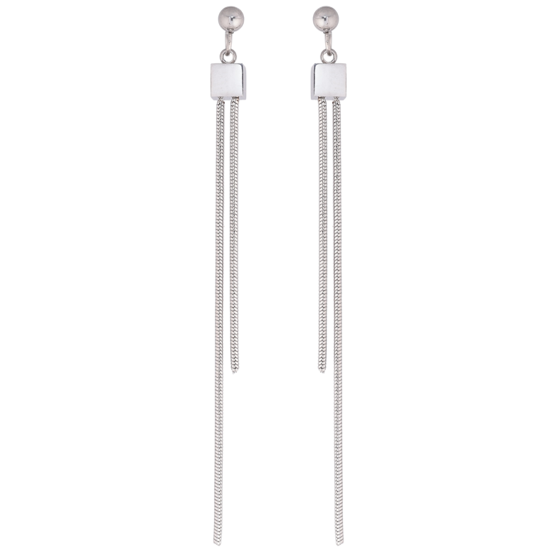 Сережки Xuping TTM Stainless Steel колір Родій пусети «Підвіски з ланцюжками» фото №3 Сережки Xuping TTM Stainless Steel колір Родій пусети «Підвіски з ланцюжками» фото №3