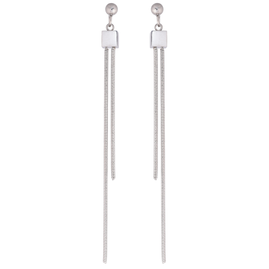 Сережки Xuping TTM Stainless Steel колір Родій пусети «Підвіски з ланцюжками» фото №1 Сережки Xuping TTM Stainless Steel колір Родій пусети «Підвіски з ланцюжками» фото №1