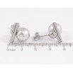 Серьги Xuping TTM Stainless Steel цвет Родий пусеты Узор с серыми жемчужинами фото №2
