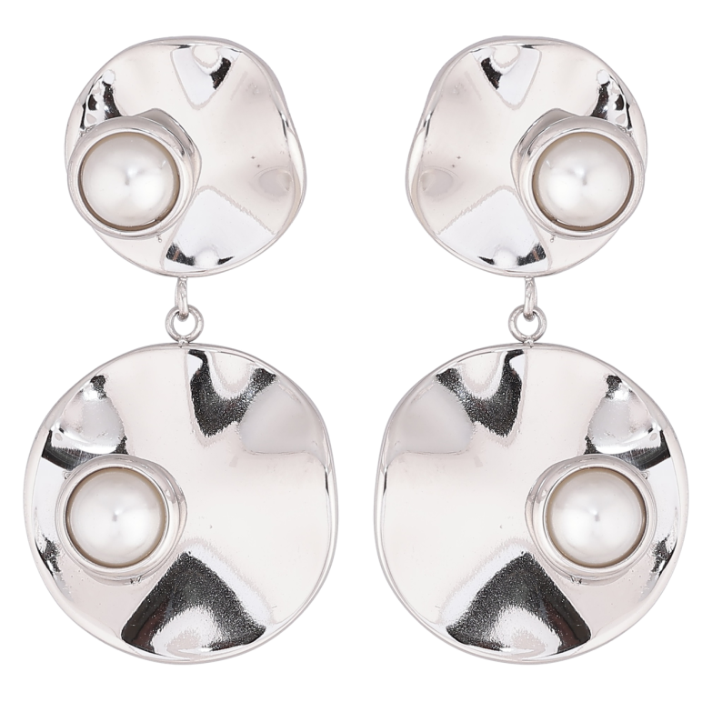 Сережки Xuping TTM Stainless Steel колір Родій пусети «Декоративні підвіски з перлинами» фото №2 Сережки Xuping TTM Stainless Steel колір Родій пусети «Декоративні підвіски з перлинами» фото №2