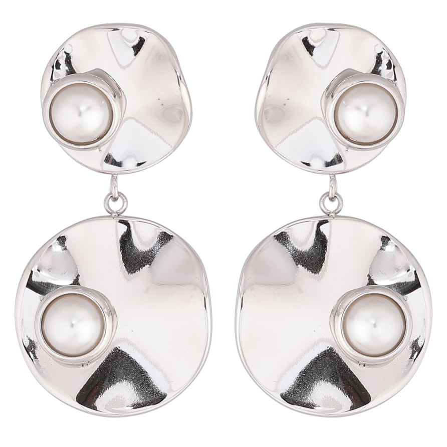 Сережки Xuping TTM Stainless Steel колір Родій пусети «Декоративні підвіски з перлинами» фото №1 Сережки Xuping TTM Stainless Steel колір Родій пусети «Декоративні підвіски з перлинами» фото №1