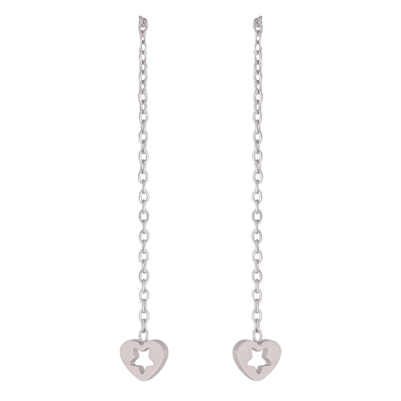 Сережки Xuping TTM Stainless Steel колір Родій пусети «Підвіски сердечка» фото №11 Сережки Xuping TTM Stainless Steel колір Родій пусети «Підвіски сердечка» фото №11