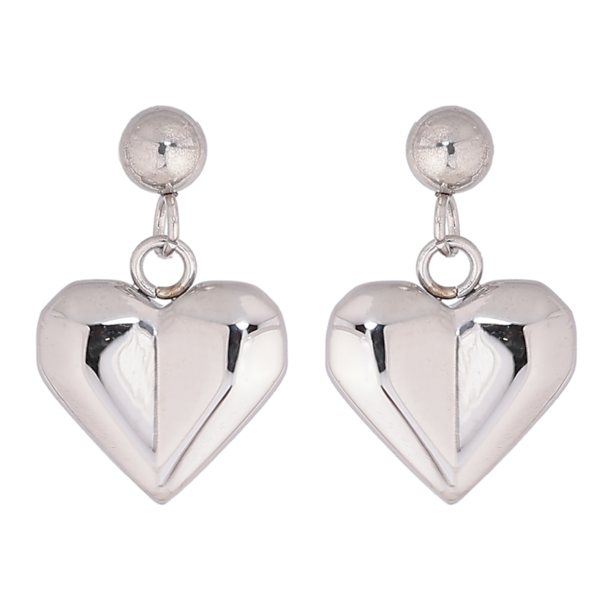 Серьги Xuping TTM Stainless Steel цвет Родий пусеты Подвески сердечки фото №1