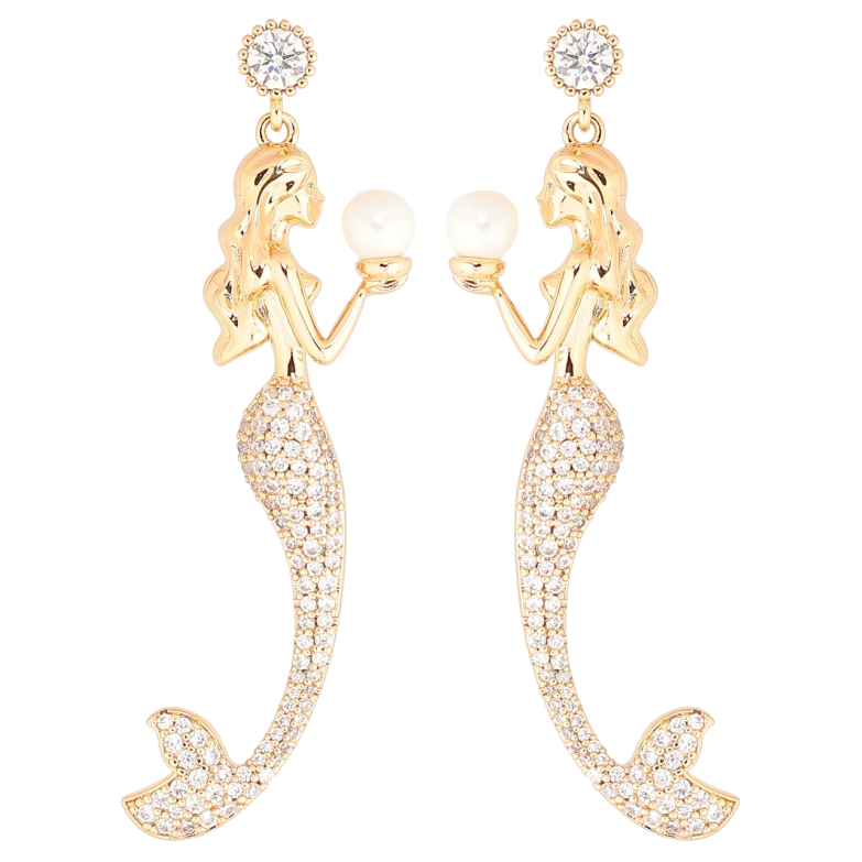 Сережки Xuping Позолота 18K пусети «Русалки» фото №2 Сережки Xuping Позолота 18K пусети «Русалки» фото №2