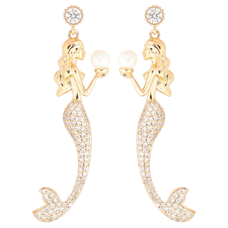 Серьги Xuping Позолота 18K пусеты Русалки фото №1 Серьги Xuping Позолота 18K пусеты Русалки фото №1