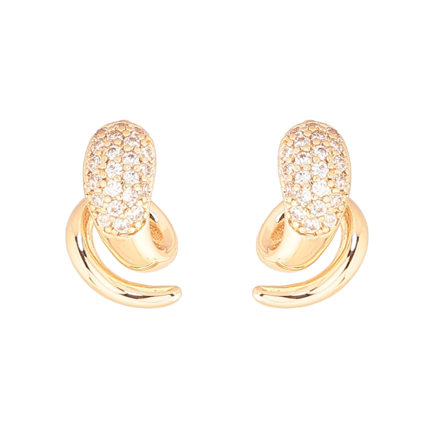 Серьги Xuping Позолота 18K пусеты Узор с кристаллами фото №1 Серьги Xuping Позолота 18K пусеты Узор с кристаллами фото №1