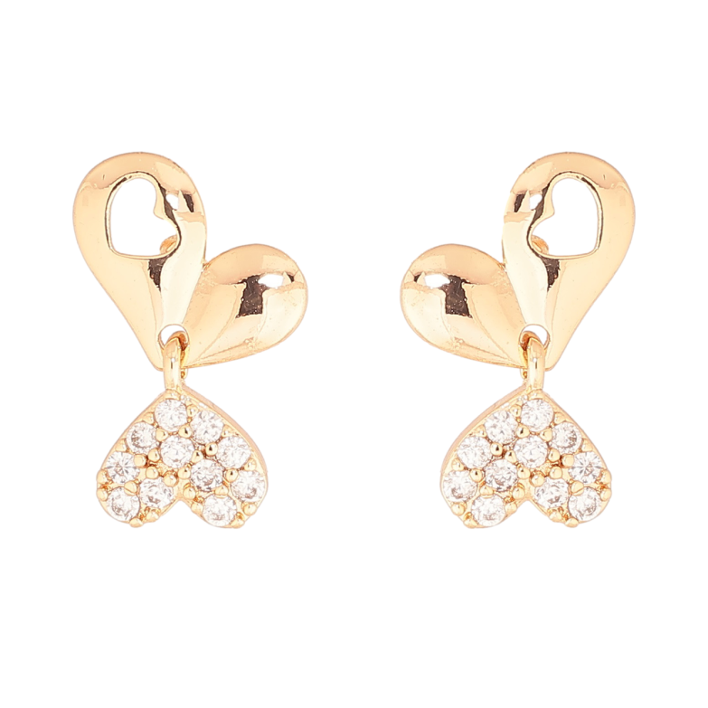Сережки Xuping Позолота 18K пусети Сердечка фото №3