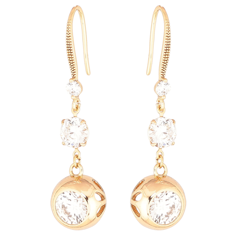 Серьги Xuping Позолота 18K французский замок Подвески с кристаллами фото №4