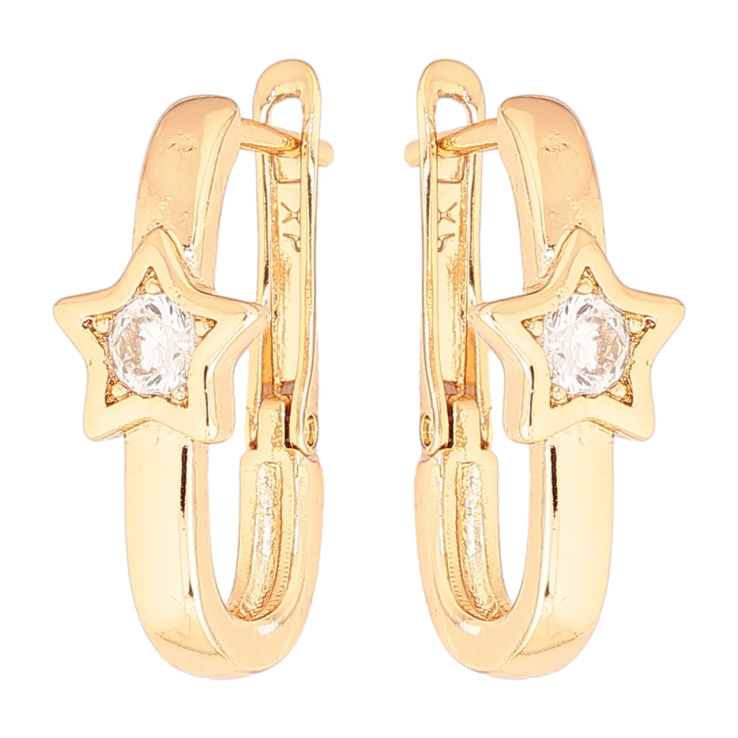 Сережки Xuping Позолота 18K англійський замок Зірки фото №10 Сережки Xuping Позолота 18K англійський замок Зірки фото №10