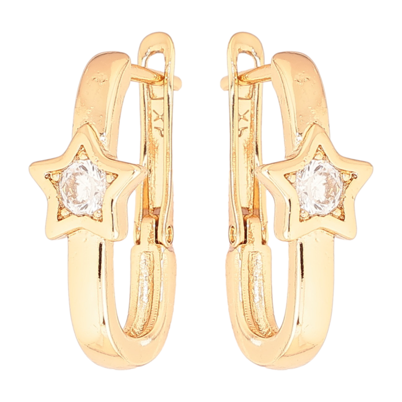 Серьги Xuping Позолота 18K английский замок Звезды фото №4