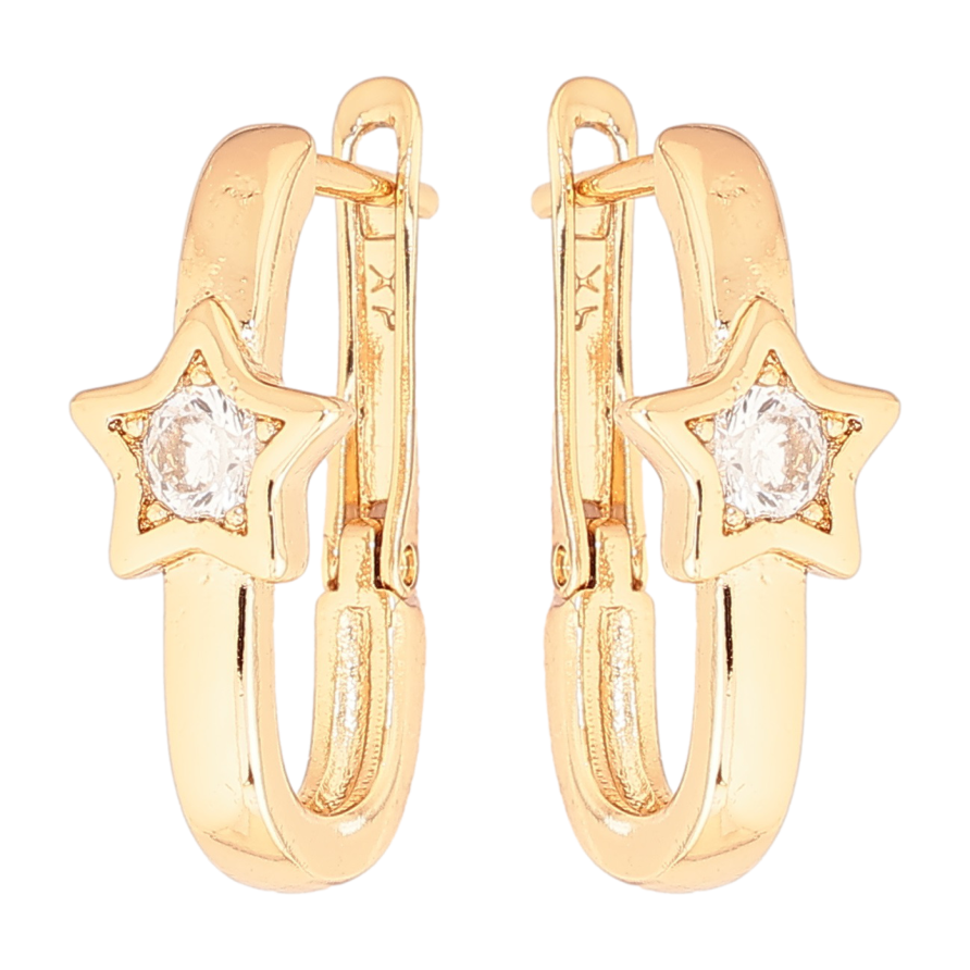 Серьги Xuping Позолота 18K английский замок Звезды фото №1