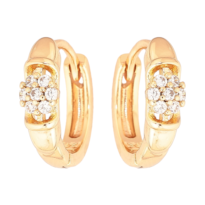 Сережки Xuping Позолота 18K колечка Кришталеві квіточки фото №19 Сережки Xuping Позолота 18K колечка Кришталеві квіточки фото №19