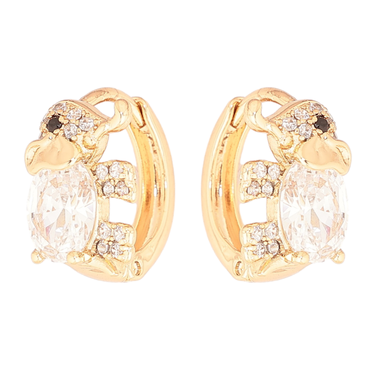 Серьги Xuping Позолота 18K колечки Кристальные слоники фото №15 Серьги Xuping Позолота 18K колечки Кристальные слоники фото №15
