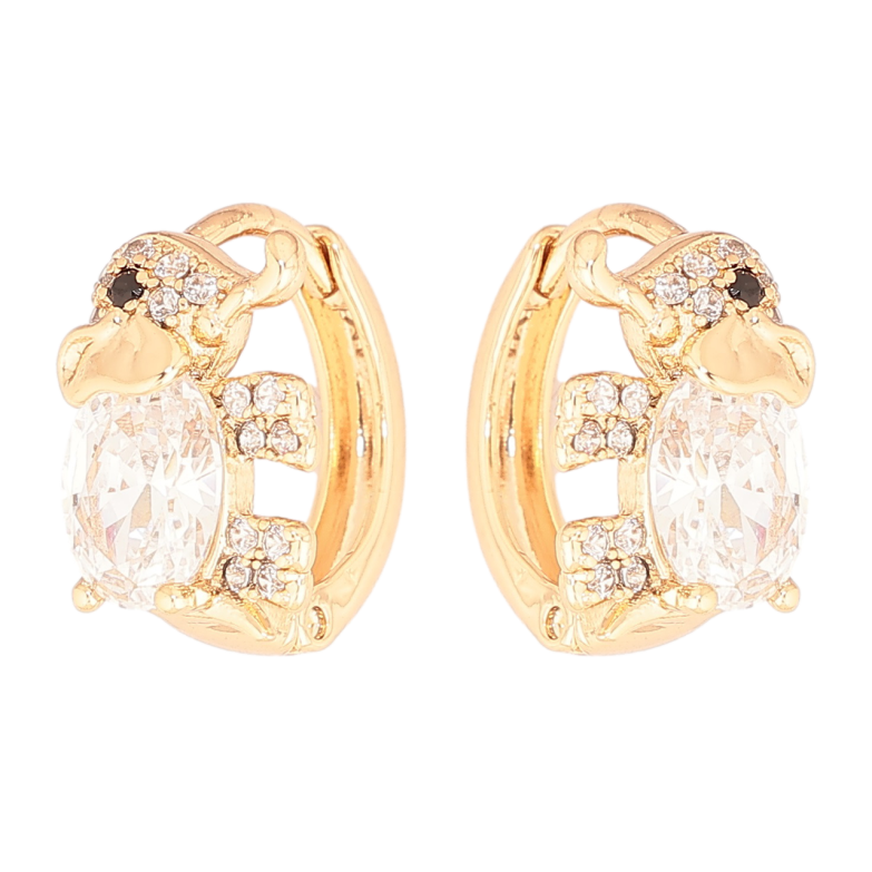 Серьги Xuping Позолота 18K колечки Кристальные слоники фото №8 Серьги Xuping Позолота 18K колечки Кристальные слоники фото №8