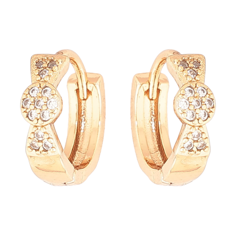 Серьги Xuping Позолота 18K колечки Узор с кристаллами фото №3
