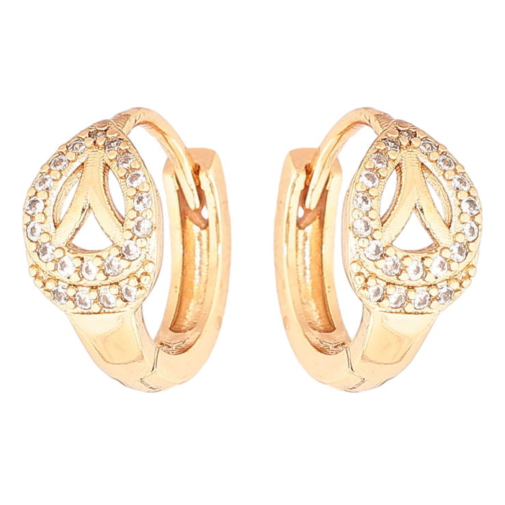 Серьги Xuping Позолота 18K колечки Узор с кристаллами фото №3 Серьги Xuping Позолота 18K колечки Узор с кристаллами фото №3