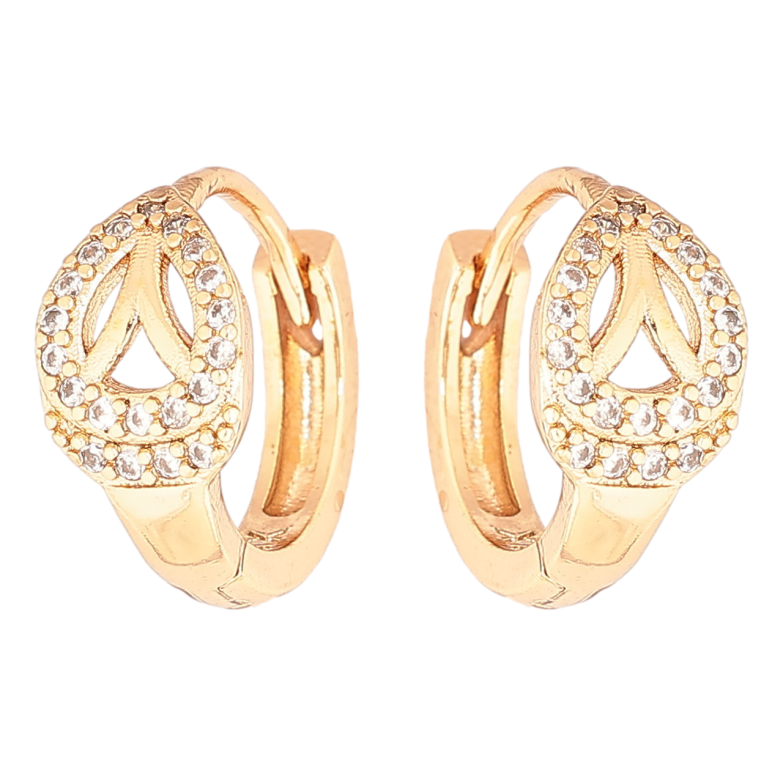 Сережки Xuping Позолота 18K колечка Візерунок з кристалами фото №1 Сережки Xuping Позолота 18K колечка Візерунок з кристалами фото №1