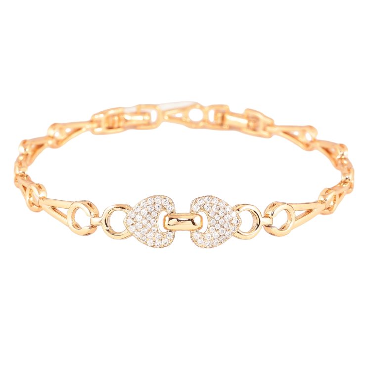 Браслет Xuping Позолота 18K Узор с кристаллами длина с доп.замком 17.5,19.5см х 6-10мм фото №25