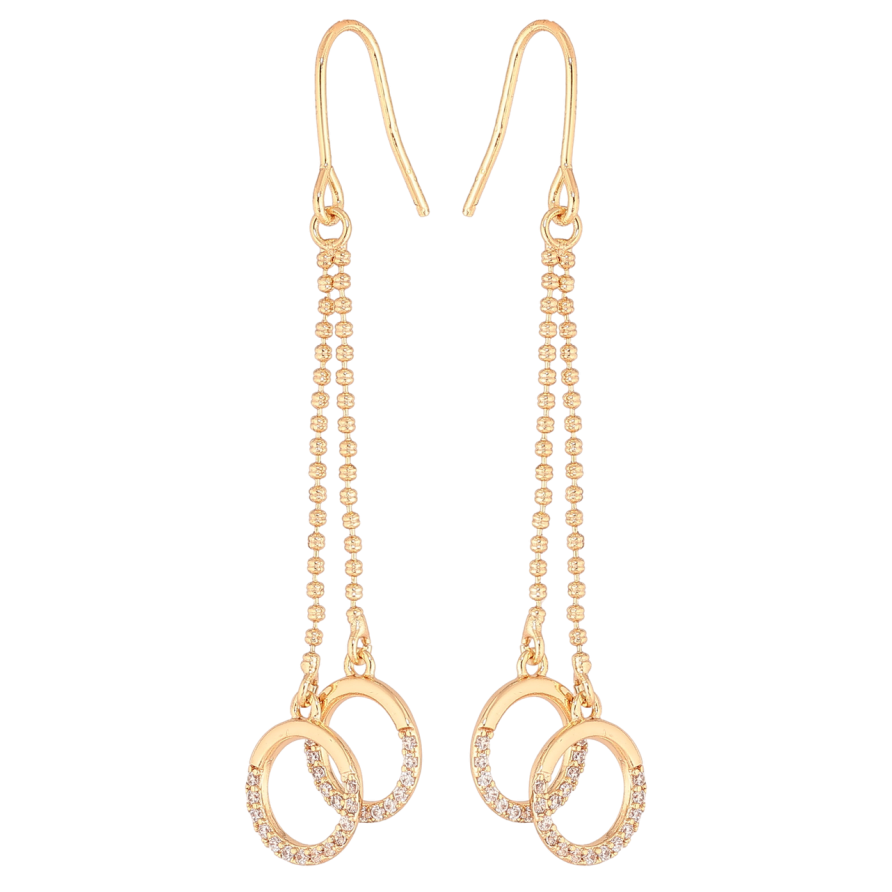 Серьги Xuping M&L Цвет 18K французский замок Круглые подвески с кристаллами фото №1 Серьги Xuping M&L Цвет 18K французский замок Круглые подвески с кристаллами фото №1