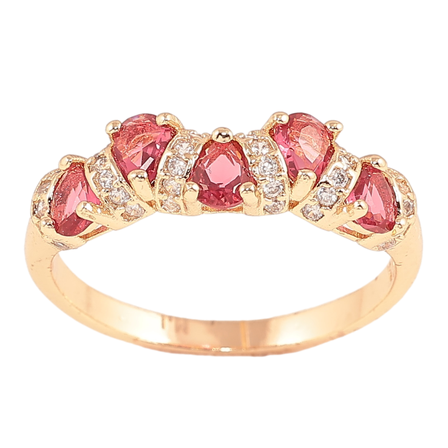 Кольцо Xuping M&L Цвет 18К Узор с красными кристаллами фото №1 Кольцо Xuping M&L Цвет 18К Узор с красными кристаллами фото №1