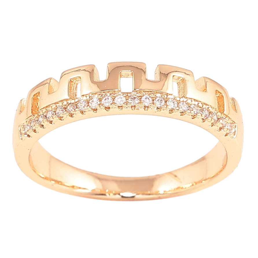 Кольцо Xuping M&L Цвет 18К Узор с дорожкой кристаллов фото №1 Кольцо Xuping M&L Цвет 18К Узор с дорожкой кристаллов фото №1