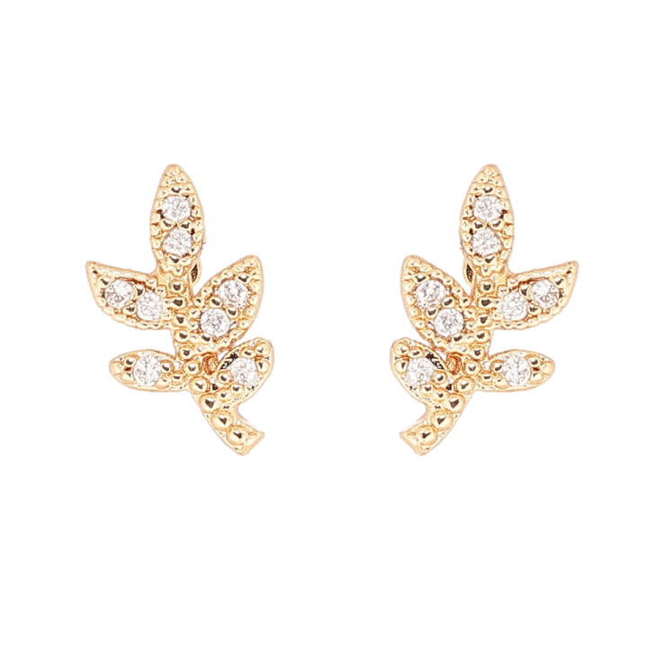 Сережки Xuping Позолота 18K пусети «Гілочки з кристалами» фото №13