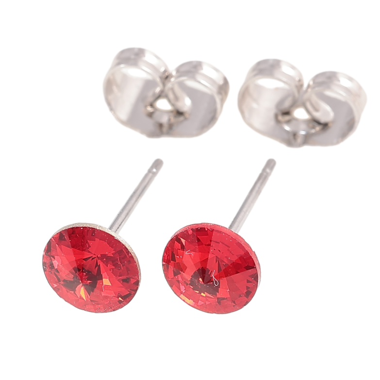 Серьги Xuping цвет Родий с кристаллами Swarovski пусеты Кристаллы Siam ø 6мм фото №1