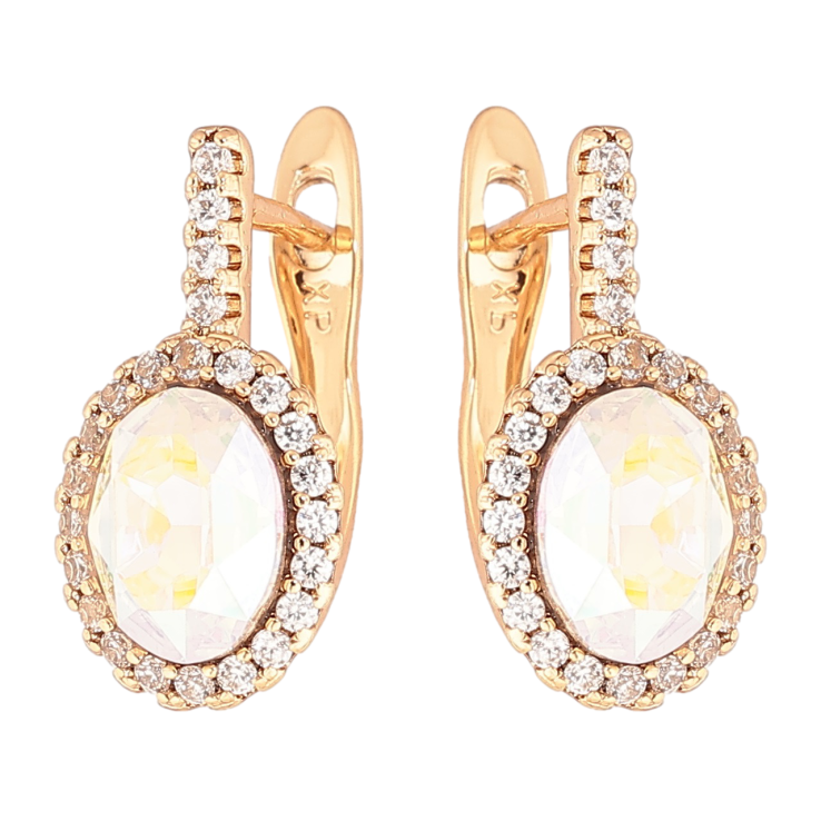 Сережки Xuping колір 18K з кристалами Swarovski англійський замок «Кр-л АВ в обрамленні дрібних кристалів» фото №15 Сережки Xuping колір 18K з кристалами Swarovski англійський замок «Кр-л АВ в обрамленні дрібних кристалів» фото №15