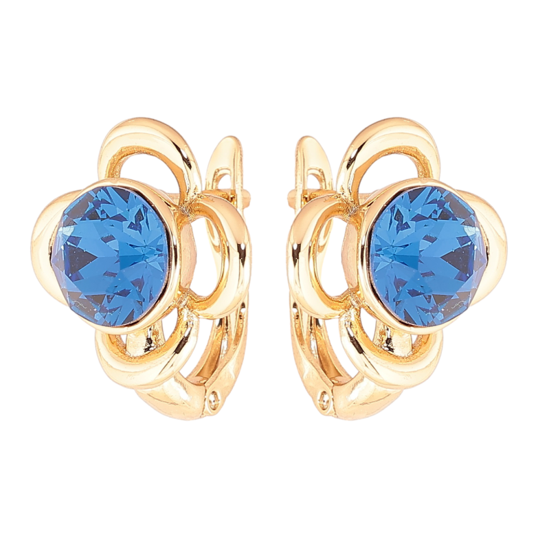 Сережки Xuping колір 18K з кристалами Swarovski англійський замок «Квіточки з кр-ми Sapphire» фото №21 Сережки Xuping колір 18K з кристалами Swarovski англійський замок «Квіточки з кр-ми Sapphire» фото №21