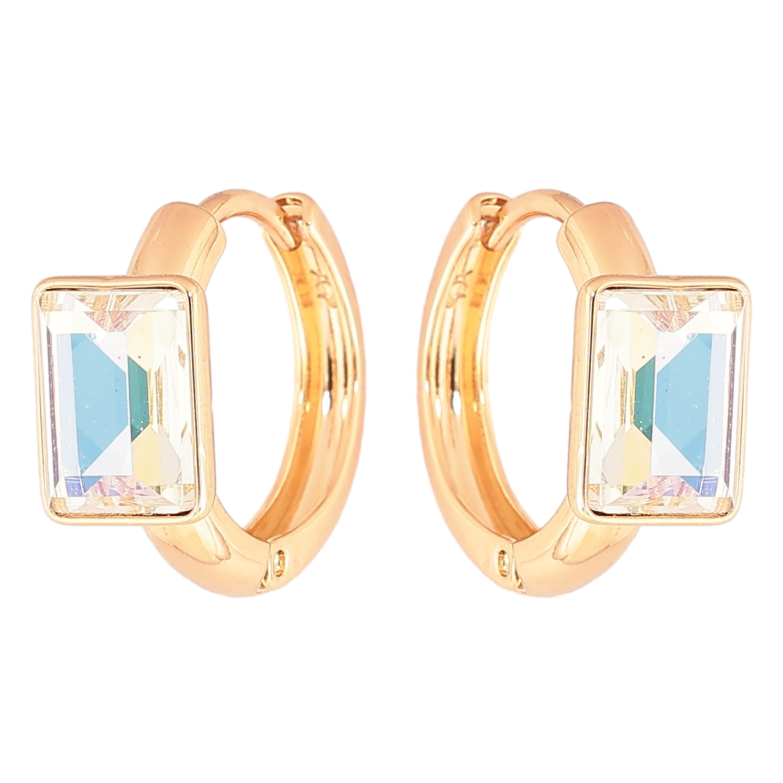 Серьги Xuping цвет 18K с кристаллами Swarovski колечки Кристаллы Shimmer фото №4