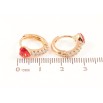 Сережки Xuping колір 18K з кристалами Swarovski колечка «Кришталеві сердечка Siam» фото №2 Сережки Xuping колір 18K з кристалами Swarovski колечка «Кришталеві сердечка Siam» фото №2