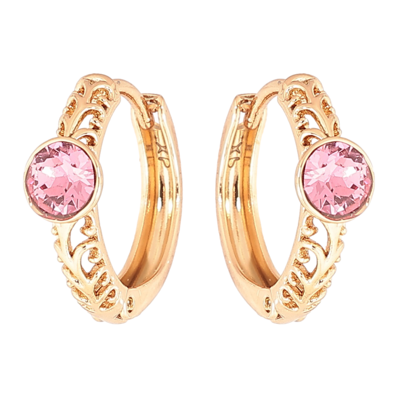 Сережки Xuping колір 18K з кристалами Swarovski колечка «Різьблений візерунок із кристалом Rose» фото №11