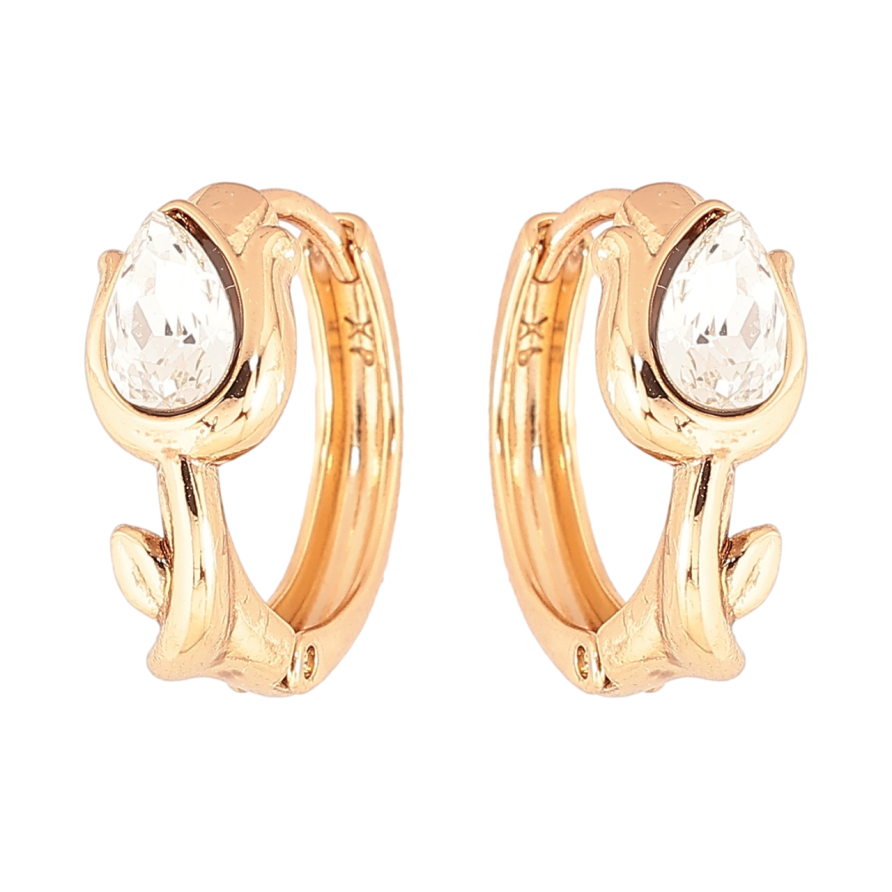 Серьги Xuping цвет 18K с кристаллами Swarovski колечки Тюльпаны с кристаллами Clear фото №1 Серьги Xuping цвет 18K с кристаллами Swarovski колечки Тюльпаны с кристаллами Clear фото №1