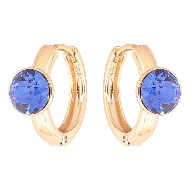 Сережки Xuping колір 18K з кристалами Swarovski колечка «Кристали Capri Blue» фото №6 Сережки Xuping колір 18K з кристалами Swarovski колечка «Кристали Capri Blue» фото №6