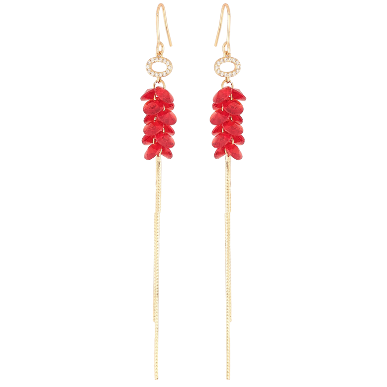 Сережки Xuping колір 18K з кристалами Swarovski французький замок «Підвіски з кристалами Siam» фото №10 Сережки Xuping колір 18K з кристалами Swarovski французький замок «Підвіски з кристалами Siam» фото №10