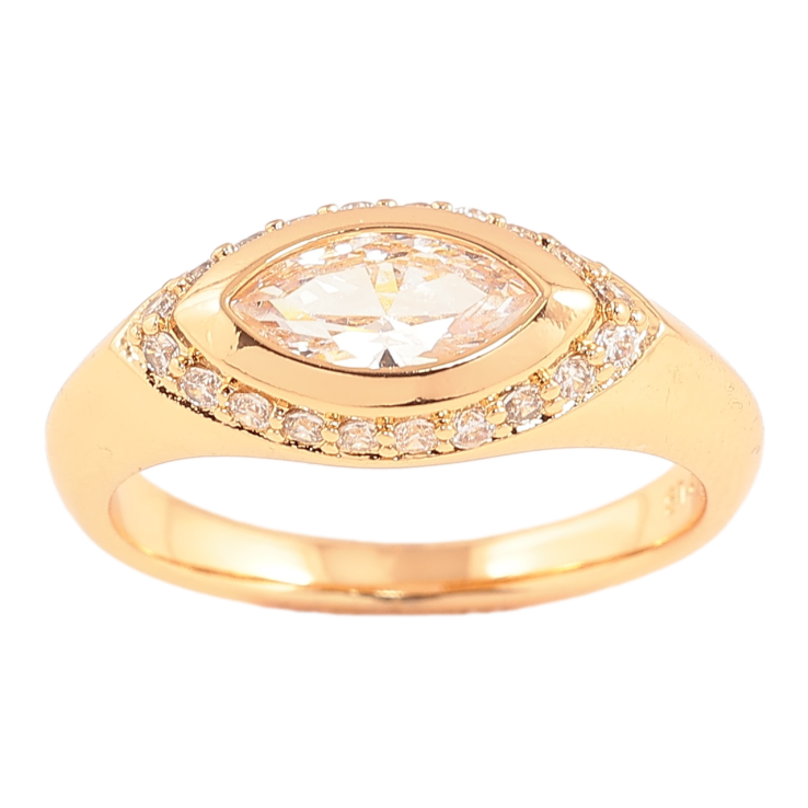 Каблучка Xuping Позолота 18K «Візерунок з кристалами» фото №5 Каблучка Xuping Позолота 18K «Візерунок з кристалами» фото №5
