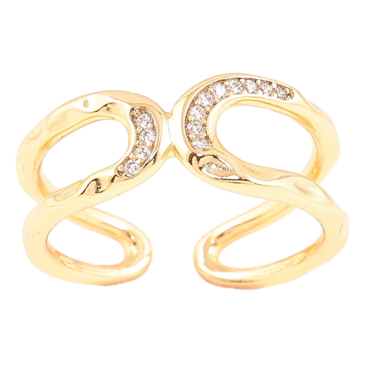 Каблучка Xuping Позолота 18K «Декоративний візерунок з кристалами» фото №9 Каблучка Xuping Позолота 18K «Декоративний візерунок з кристалами» фото №9