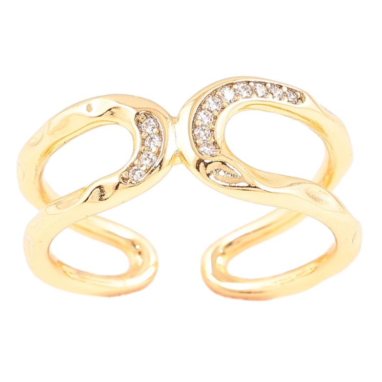 Каблучка Xuping Позолота 18K «Декоративний візерунок з кристалами» фото №3