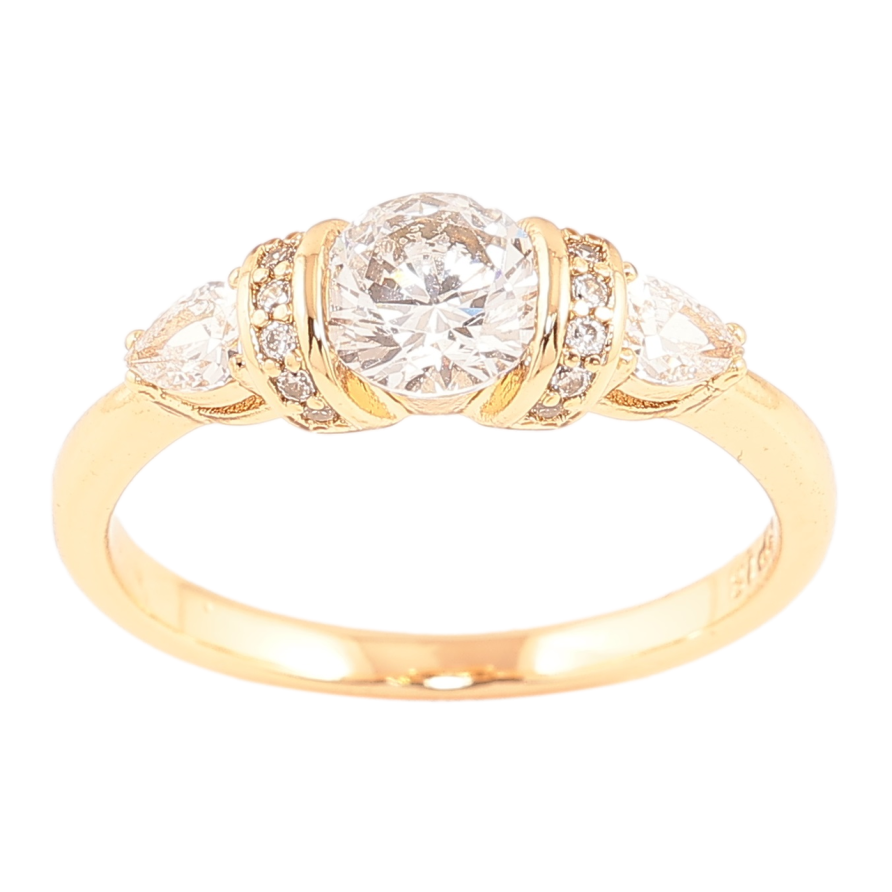 Каблучка Xuping Позолота 18K «Кришталевий блиск» фото №1 Каблучка Xuping Позолота 18K «Кришталевий блиск» фото №1