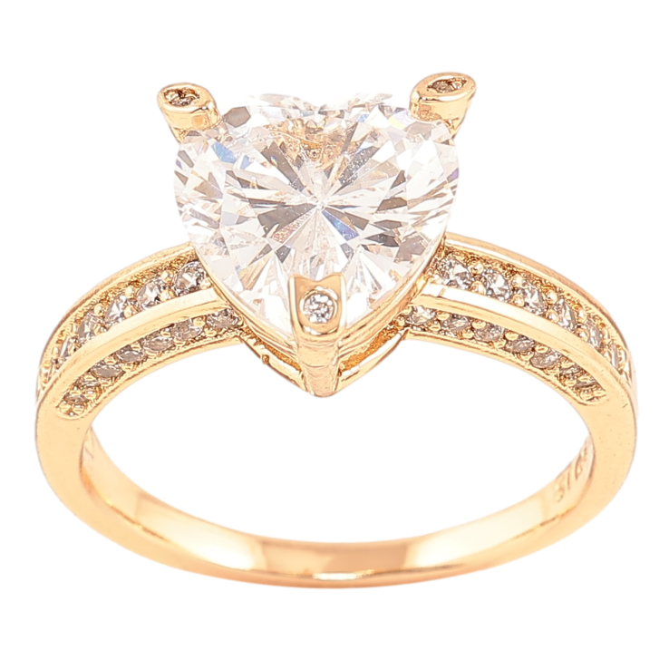Каблучка Xuping Позолота 18K «Кришталеве сердечко» фото №22 Каблучка Xuping Позолота 18K «Кришталеве сердечко» фото №22