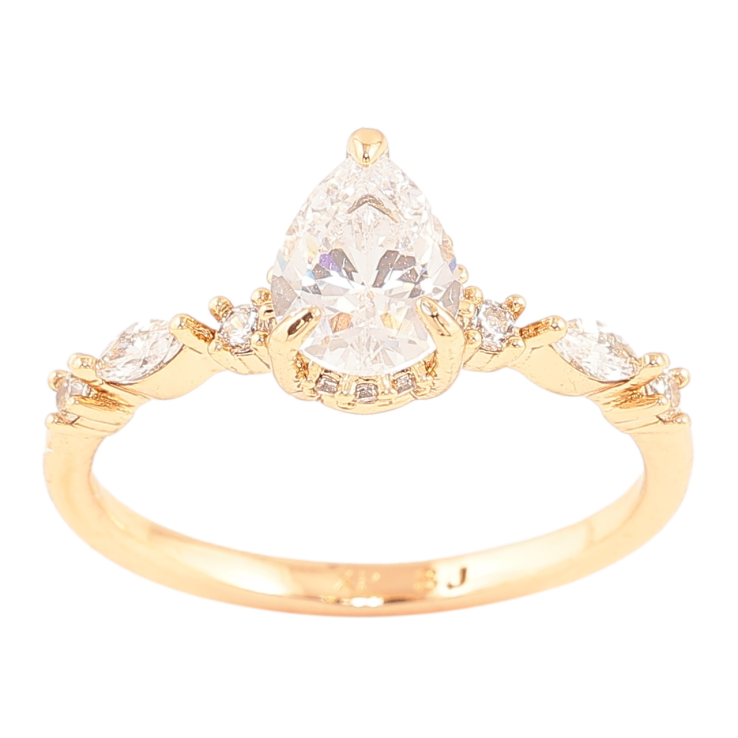 Каблучка Xuping Позолота 18K «Кришталева крапля» фото №25 Каблучка Xuping Позолота 18K «Кришталева крапля» фото №25